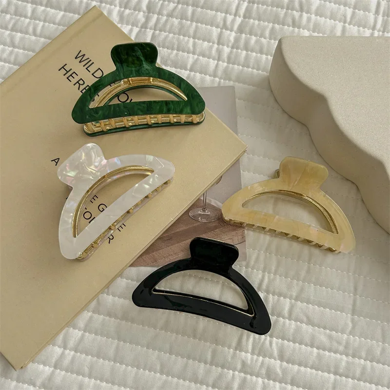 Французская простая изогнутая заколка для волос среднего размера женская на