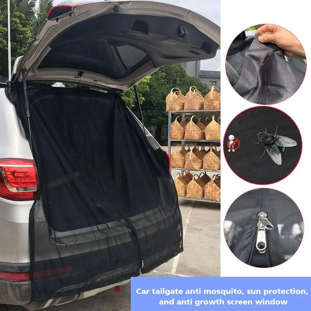 

Car Tailgate Mosquito Net Anti-Flying Insects Curtain Camping Sunshade Cover Mesh for SUV MPV Car Van Trunk Ventilation Mes K8F1