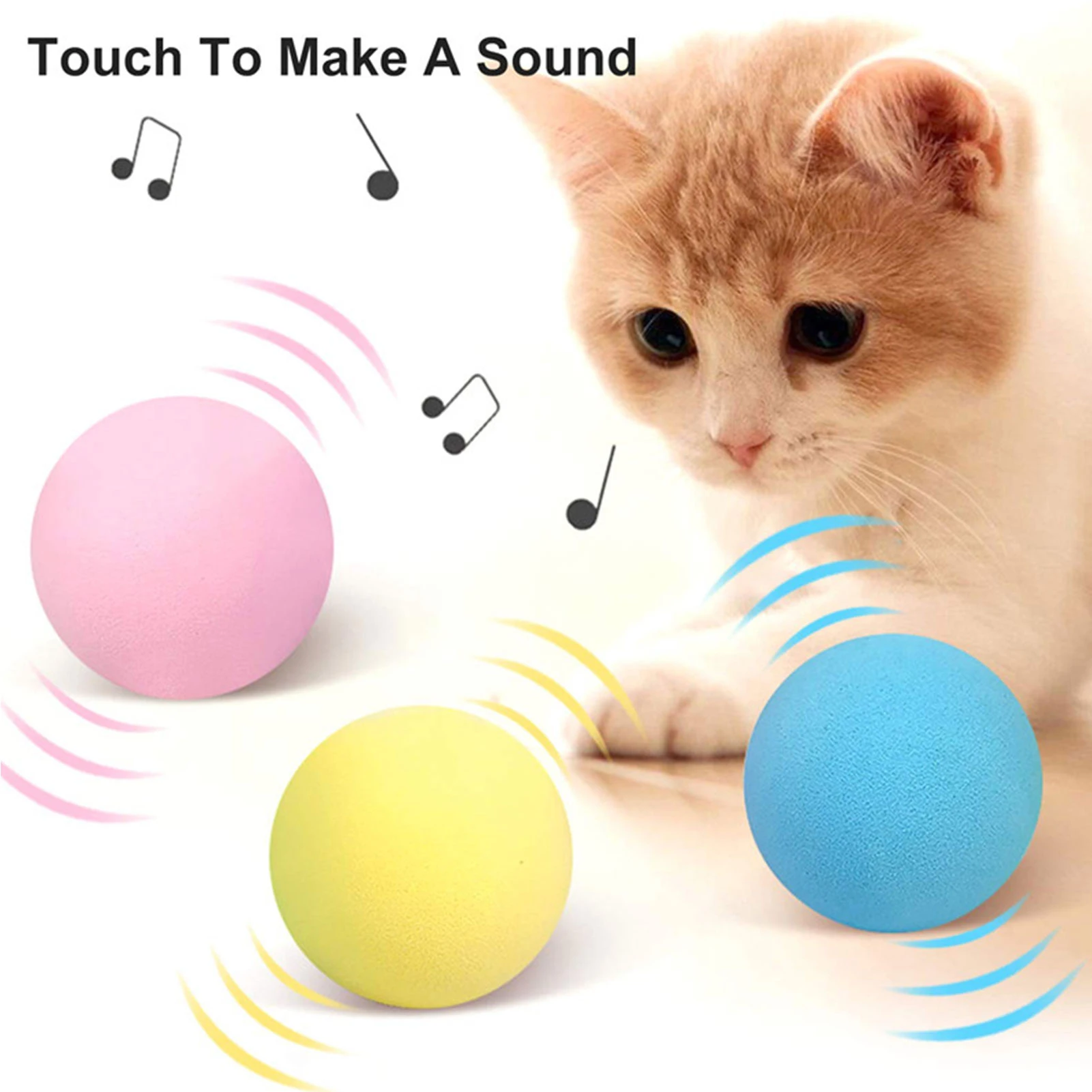 

Kitten Plush Ball Lifelike Animal Chirping Soft and Safe Sounds Ball Funny Chaser Roller Pet Toys Suitable for Cat Dog Puppy