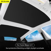 teslon interior accessories sun shades fortesla model 3 2022 front rear sunroof windshield blind shading net sunshade modely2021