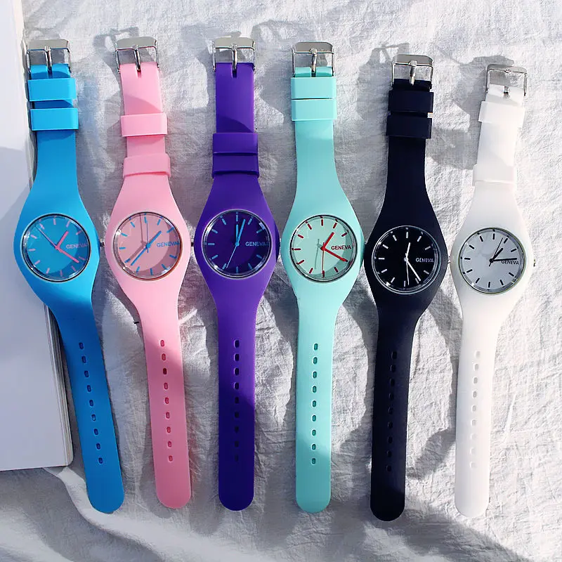 

Fashion Jelly Silicone Watch Women Casual Geneva Sport Watches Reloj Mujer Quartz Wristwatch Hot Sale Men Watch Reloj Hombre
