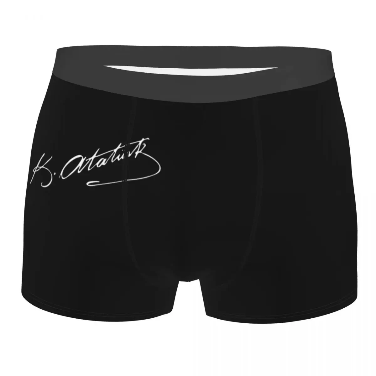 

Men Ataturk Signature Black Underwear Turkey Turkish Humor Boxer Shorts Panties Homme Breathable Underpants S-XXL