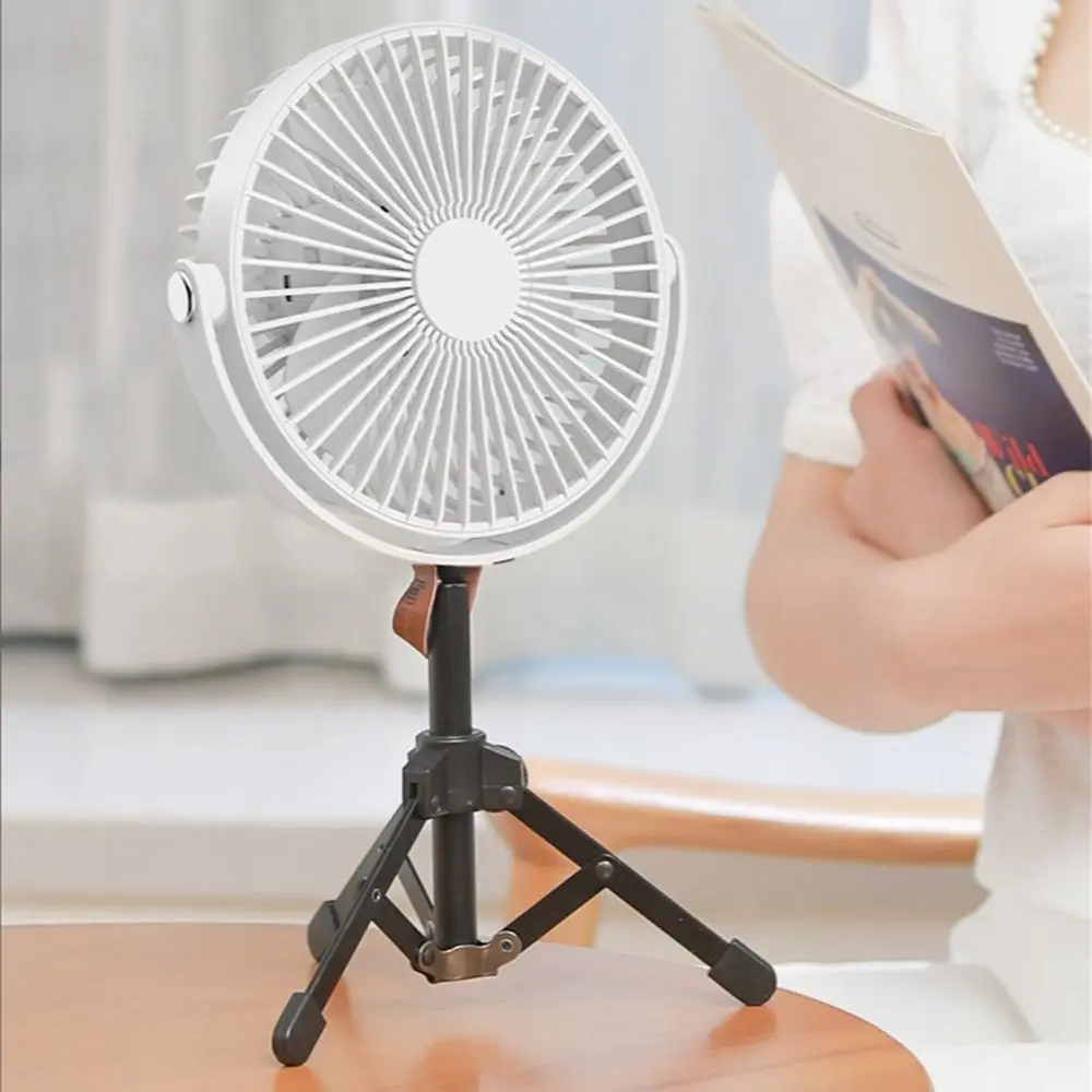 Outdoor Camping Ceiling Fan Multifunctional Fan USB Rechargeable Portable Desktop Fan with Led Light and Control without Stand