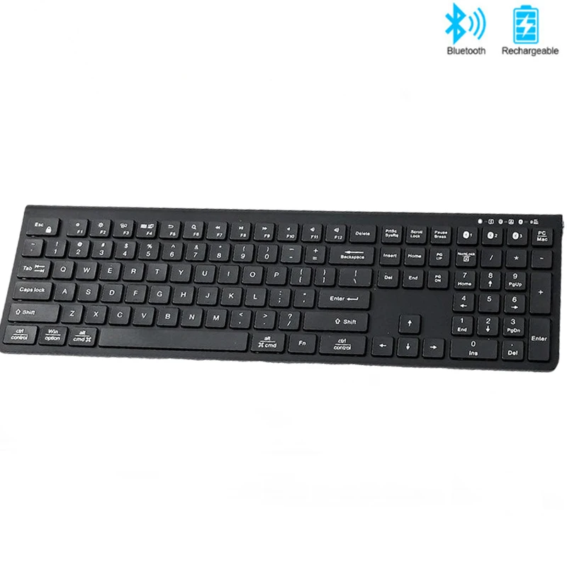 

SeenDa Bluetooth Wireless Keyboard for iPad Tablet Laptop 108 Keys Rechargeable Bluetooth Full Keyboard 3Device Sync
