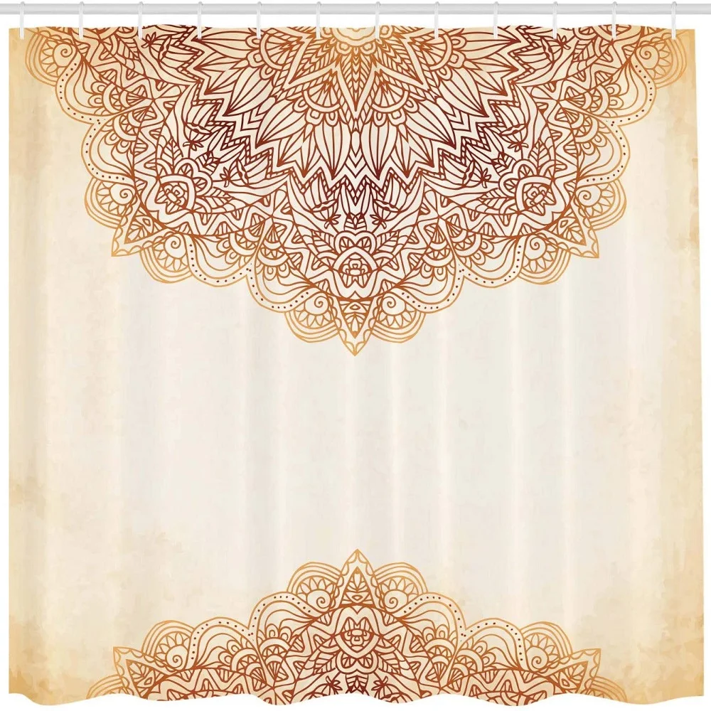 Викторианская занавеска для душа Восточная винтажная мандала украшенная узором