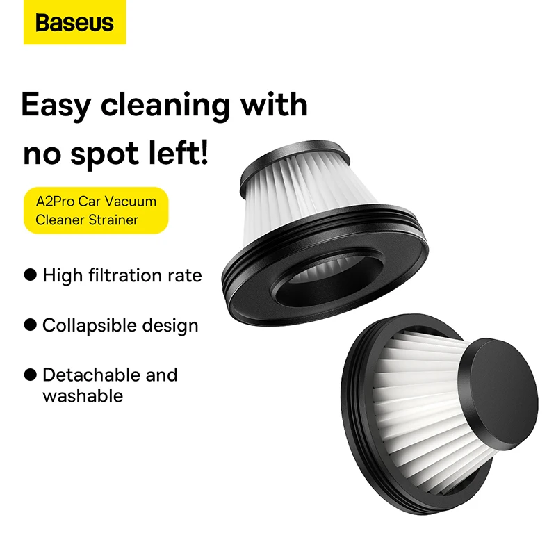 Baseus 2PCS HEPA Filter For Baseus A2 Pro 6000Pa Car Vacuum 