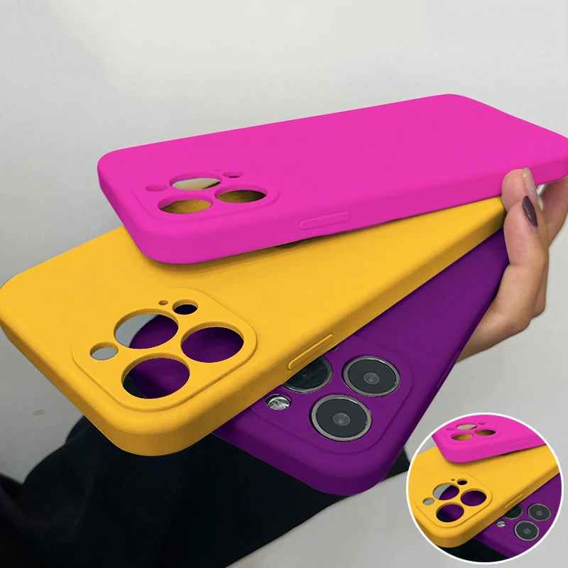 

NEW 2021 Square Liquid Silicone Phone Case For iPhone 11 12 13 Pro Max Mini XS XR X 7 8 Plus SE 2020 Shockproof Coque Case