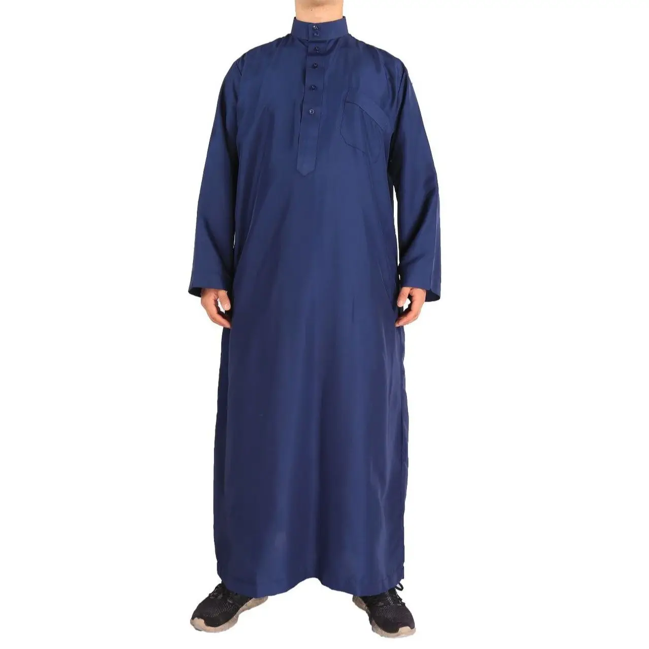 New Men Jubba Thobe Muslim Robe Arabic Turkish Islamic Clothing Abaya Dubai Kaftan Long Sleeve Soild Saudi Arabia Clothes