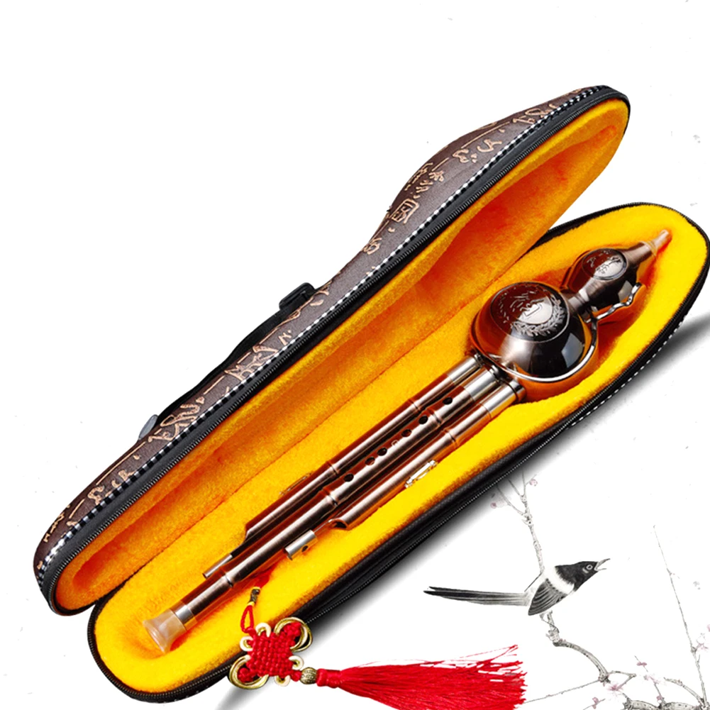 

Chinese Traditional Hulusi Gourd Cucurbit Flutes Ethnic Instrument Copper Plated Musicial Instrument For Beginner Music Lovers