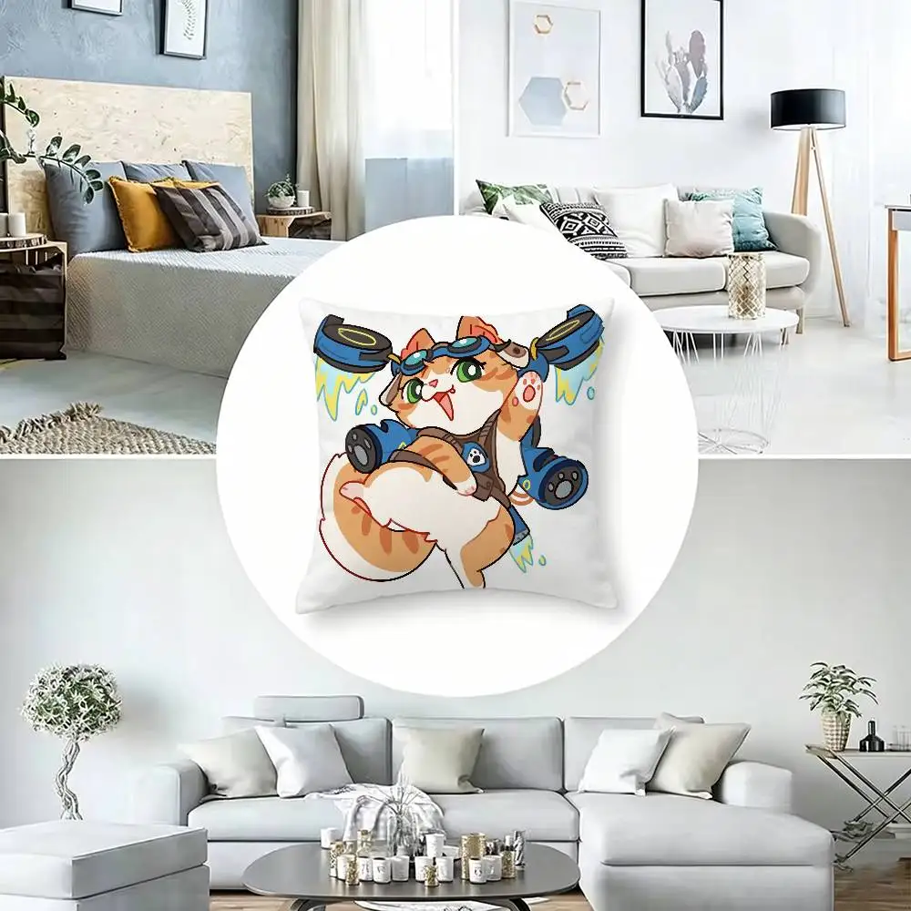 Фото Наволочка F-fika Jetpack cat O-overwatch, чехол для подушки, декоративная наволочка для автомобиля и дивана №5