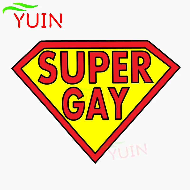 

Funny SUPER GAY Car Sticker Personality Motorcycle Accessories PVC Window Bumper Decoration High Quality Waterproof Decal 13*9cm