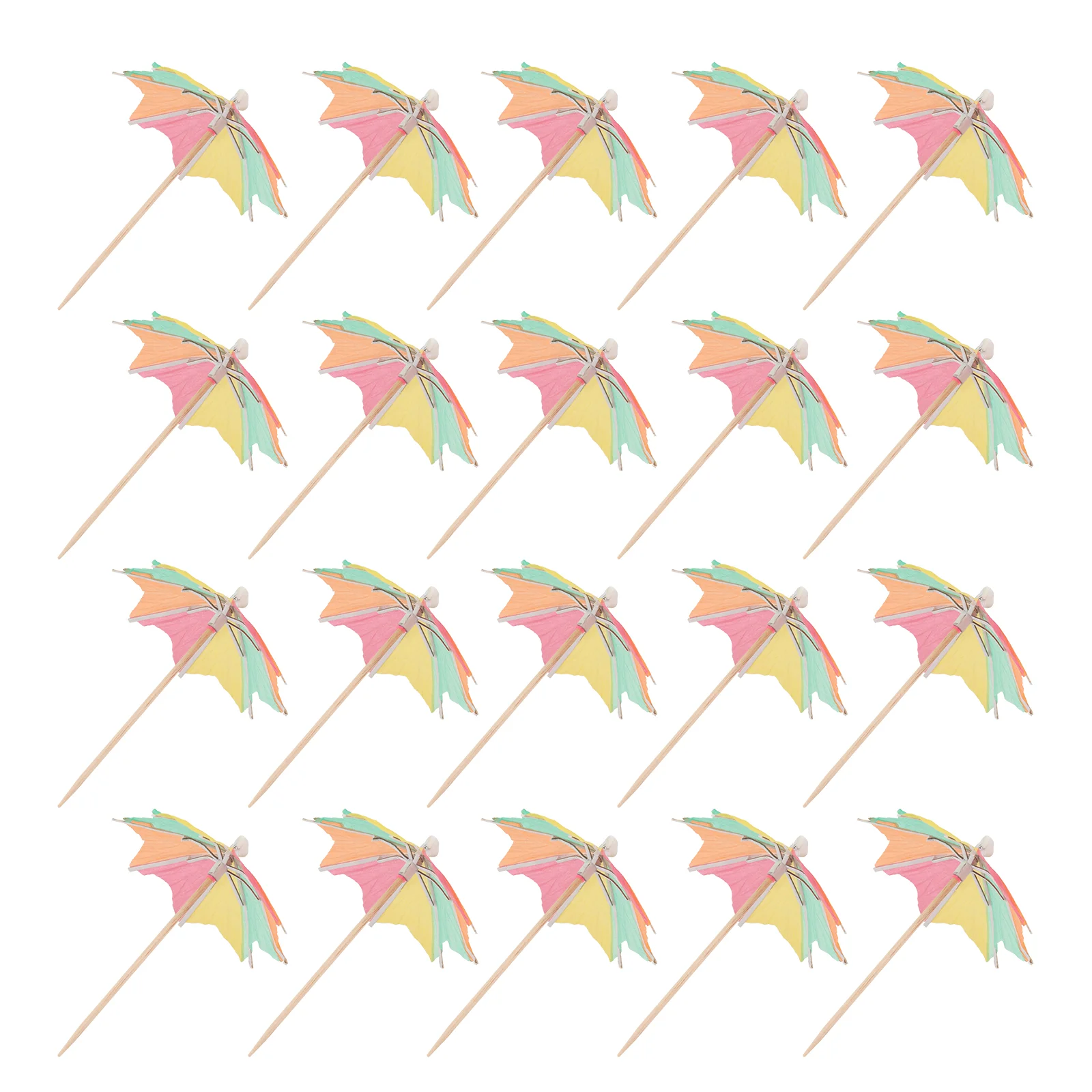 

50 Pcs Muffin Disposable Paper Cups Exquisite Umbrellas Cocktail Picks Miniature Bamboo Stick
