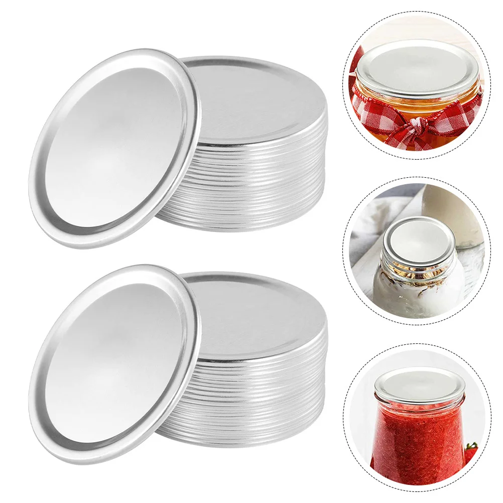 

Jar Lids Canning Mason Lid Cover Mouth Wide Jars Metal Sealing Caps Secure Tinplatestorage Air Tight Can Flats Regular Reusable