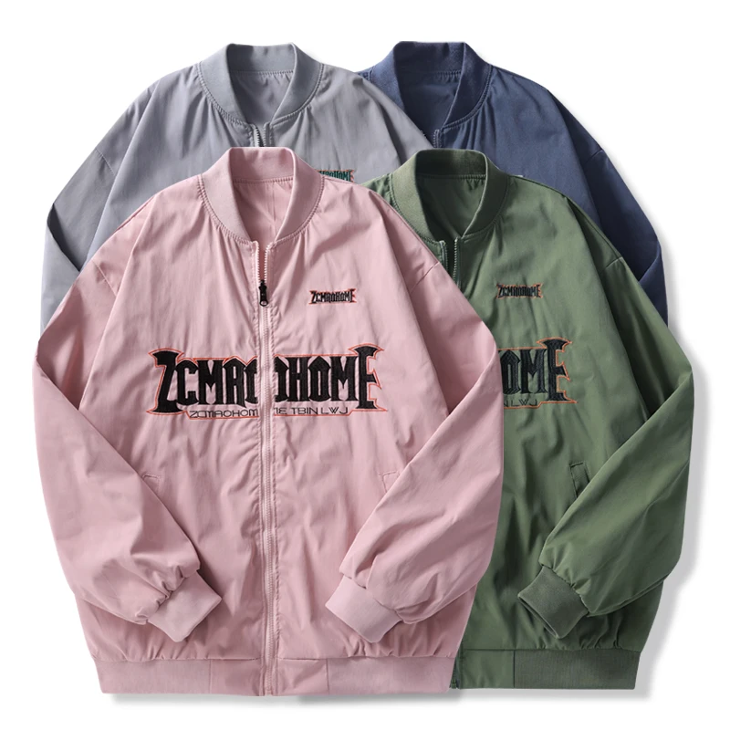 Spring and Autumn New Fashion Brand Embroidery Double-sided Wear Outerwear Men Women Couple Street Hip-hop Loose American...