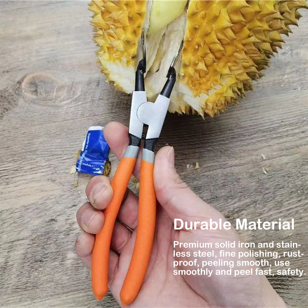 

Durian Opener Clamp Rustproof Shelling Comfortable Grips Pliers Peeling Breaking Smooth Stainless Steel For Camping
