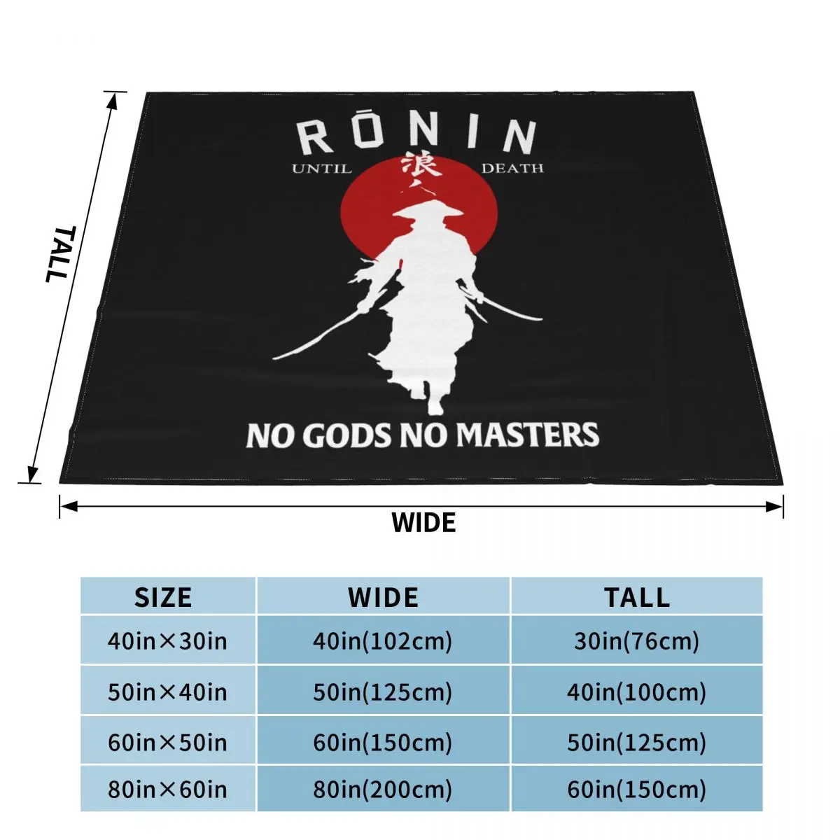 Японское покрывало Samurai Ronin с кодом Bushido на кровать одеяло для пикника покрывала