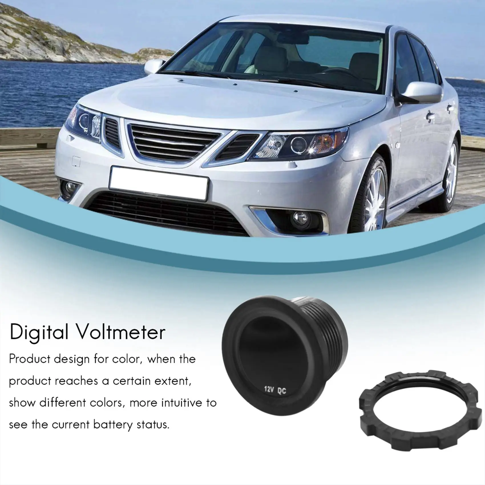 Водонепроницаемый DC12V RD цифровой вольтметр три провода транспортные средства