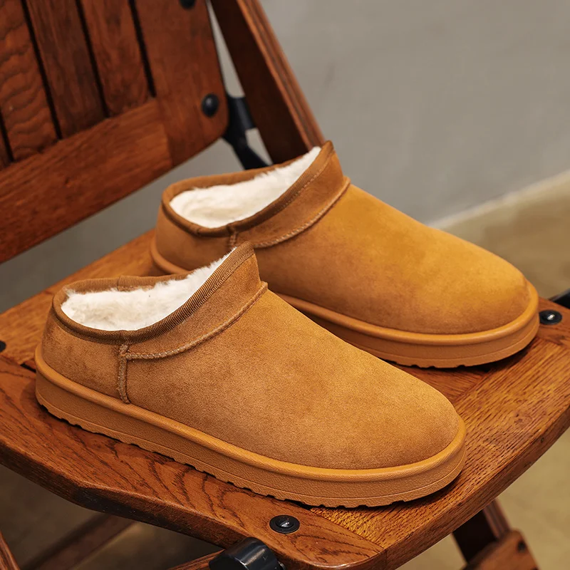 Slip On Scuff Clogs Eva Soft Sole Waterproof Slides Short Plush Platform House Shoes Indoor Mules