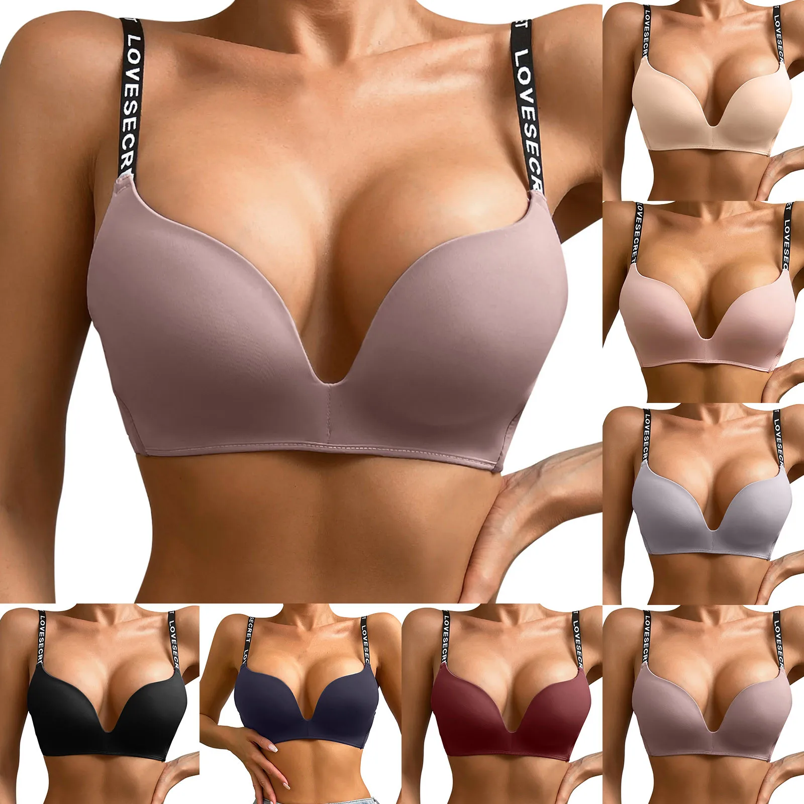 Женский бесшовный бюстгальтер с чашками пуш-ап легкой подкладкой