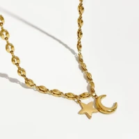 perisbox fashion delicate stainless steel moon star pendant necklace for women coffee bean chain necklaces %d0%b1%d0%b8%d0%b6%d1%83%d1%82%d0%b5%d1%80%d0%b8%d1%8f %d0%b6%d0%b5%d0%bd%d1%89%d0%b8%d0%bd