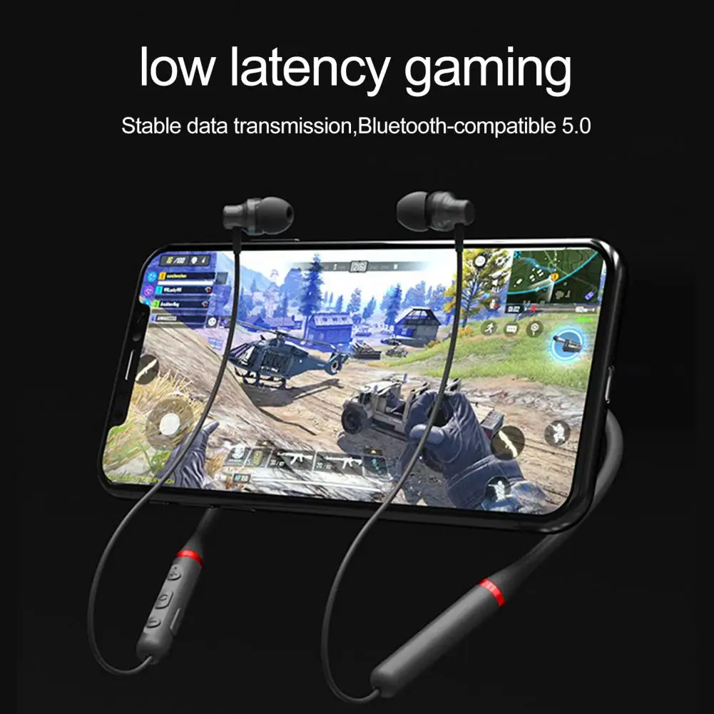 

Bluetooth-compatible Earphone Useful Comfortable IPX5 Waterproof Sport Bluetooth-compatible Neckband Earphone for Fitness