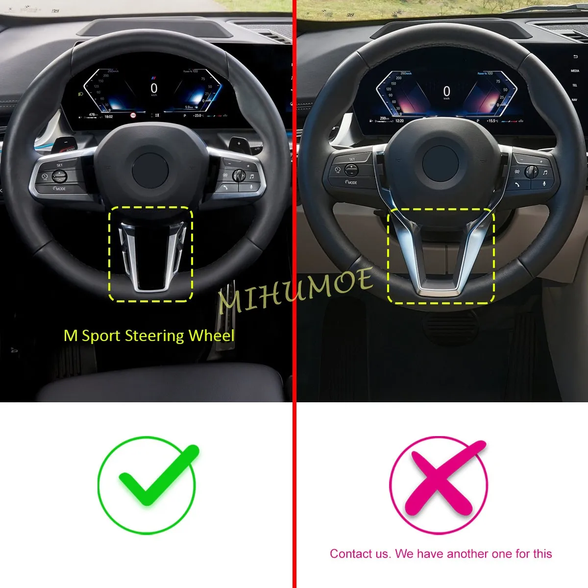 Фото Для BMW X1 M35i U11 X2 iX2 M Sport 2023 2024 2025 крышка переключателя рулевого колеса из углеродного волокна, накладки на рамку, аксессуары №2
