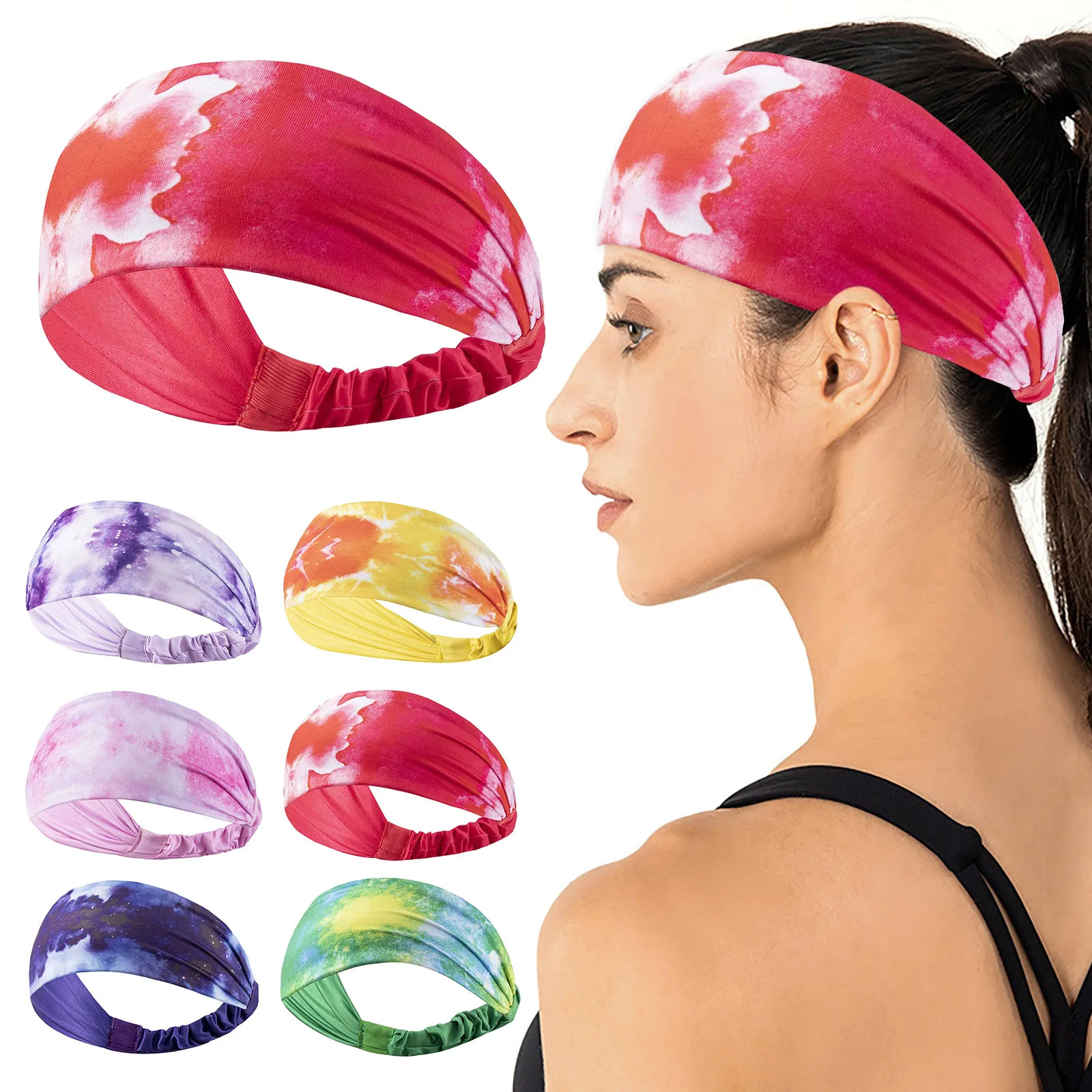 

Спортивная повязка на голову для бега, фитнеса, поглощающий пот пояс, нескользящая антиперспирантная повязка на голову для йоги, тенниса, тю...