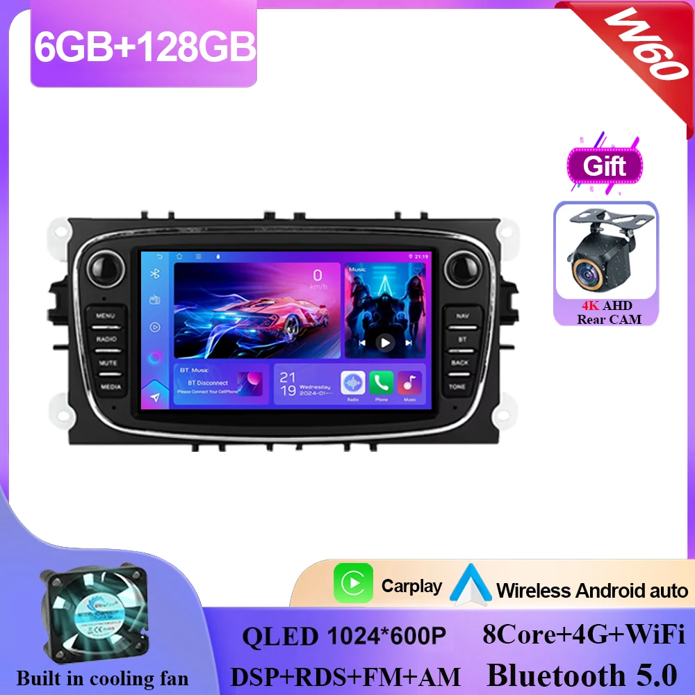 

2din 7 ''высокая производительность для Ford Focus Mondeo s-max c-max Galaxy Kuga 2008-2011 Carplay Auto WIFI репродуктор мультимедийный GPS