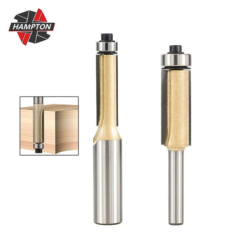 

Wood Milling Cutter Flush Trim Router Bit End Mill 1/4 1/2 inch Shank For Wood Trimming Cutters With Bearing Woodworking Tool
