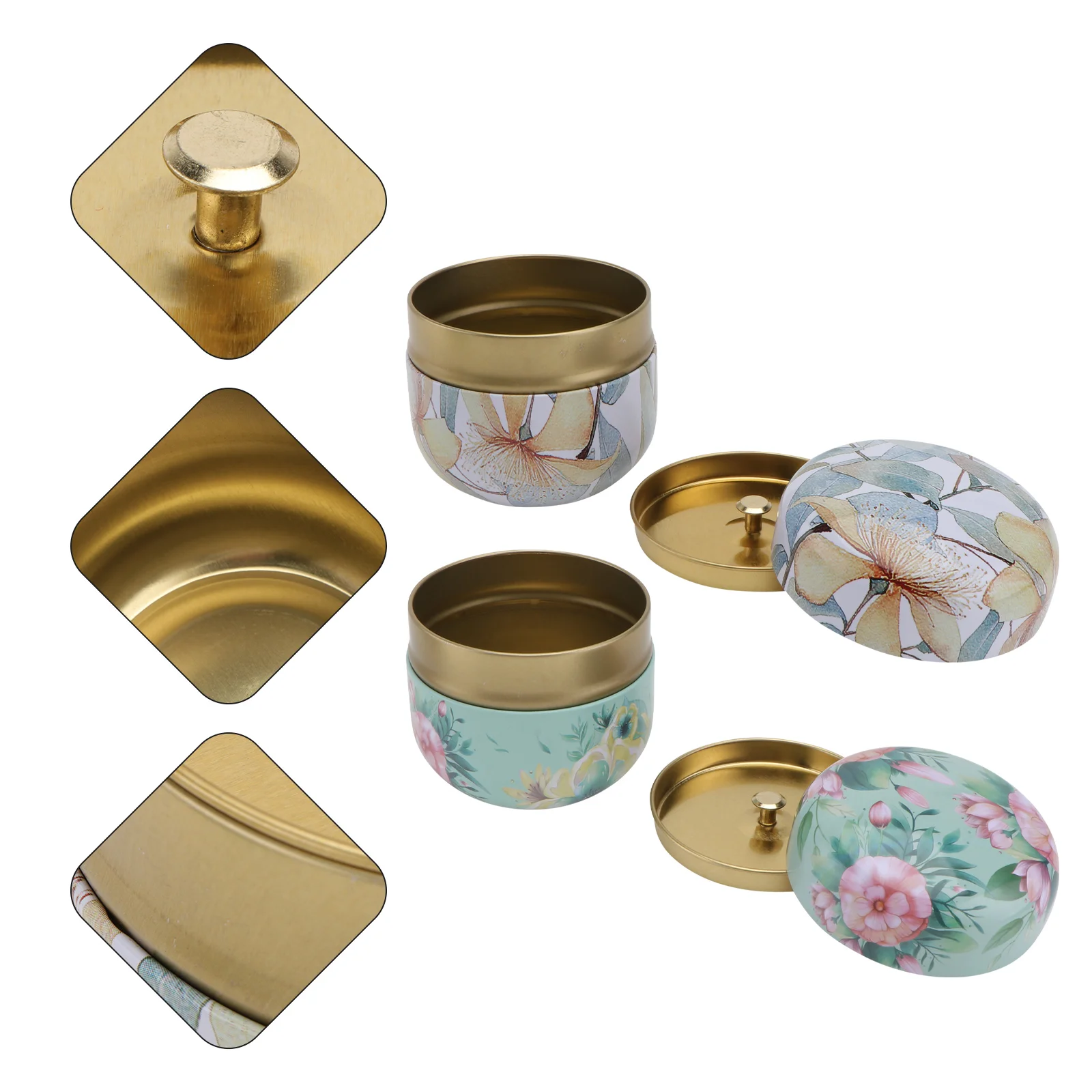 

Box Storage Candy Tin Jar Tea Tins Tinplate Canister Canscontainers Round Biscuitjars Container Metal Empty Airtight Treat