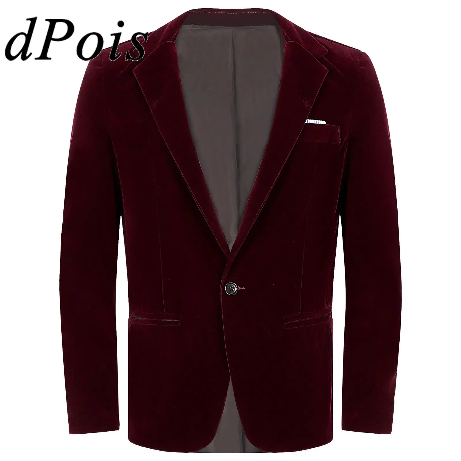 

Mens Dress Blazers Solid Color Velvet Coats Long Sleeve One-button Formal Jackets for Casual Business Suits Blazer Outwear
