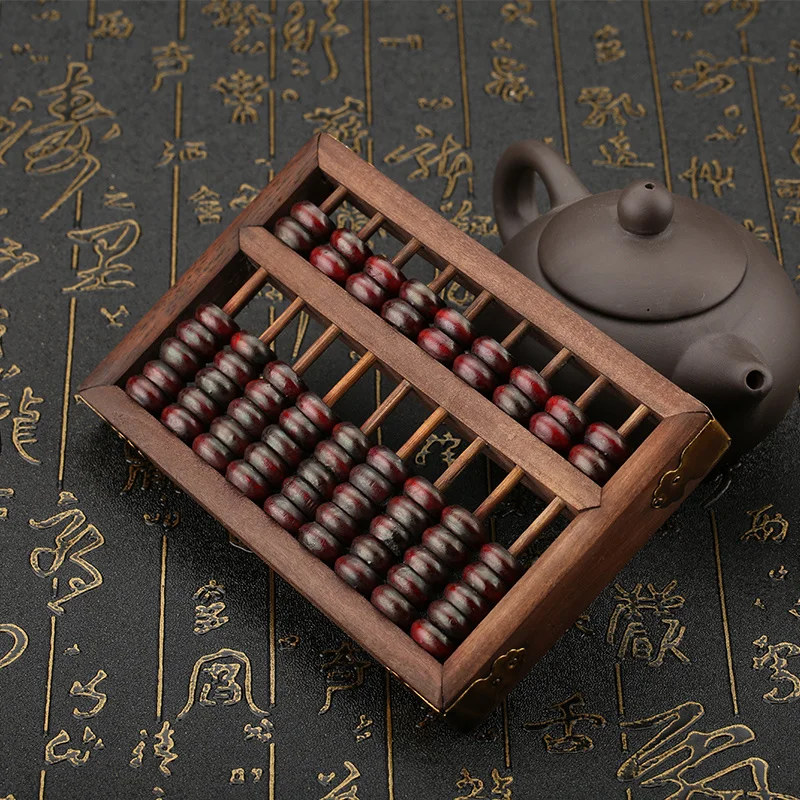

solid Antique wood trumpet nine-speed abacus, Craftsmanship abacus logs made of old craftsmanship abacus decoration ornaments