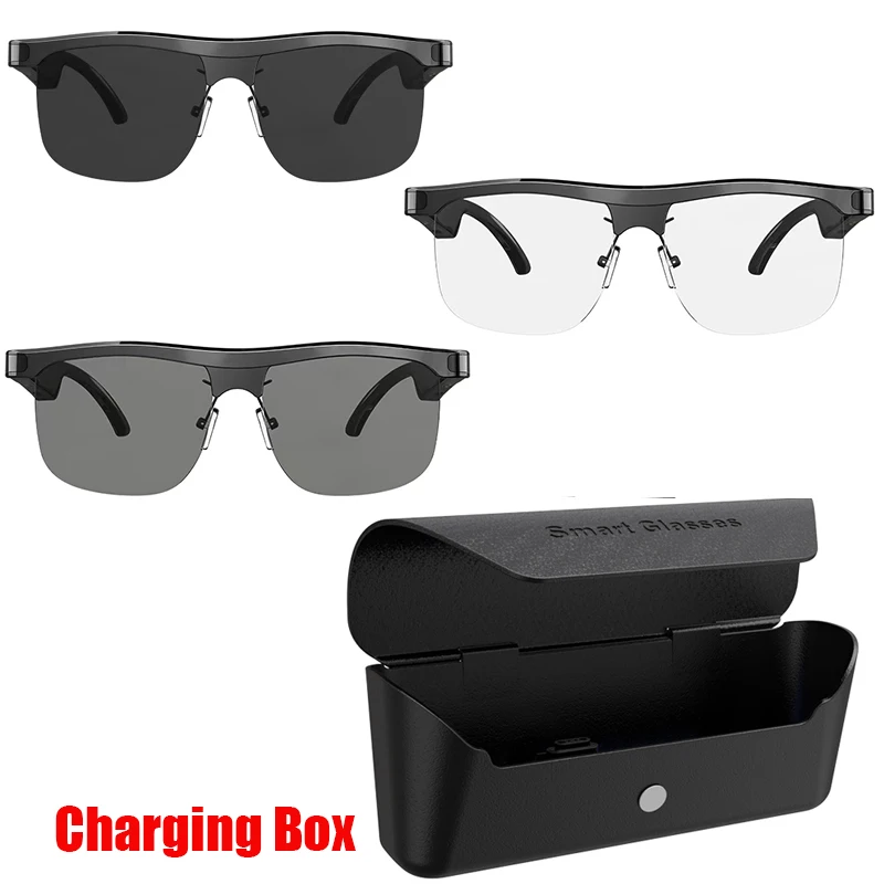 Smart Glasses Headset Wireless Bluetooth 5.2 Sunglasses Outdoor Sport Earphone Calling Anti-Blue Eyeglasses With Charging Box images - 6