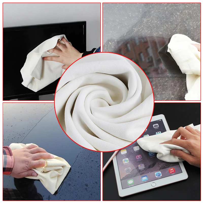 

Natural Suede Leather Car Cleaning Towels Drying Washing Cloth New 40x60cm D7YA