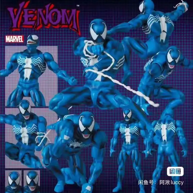 Фото Оригинальная коробка Medicom Toys Mafex 298 Venom Comic Blue Ver The Amazing Spider-Man No.298 в наличии, модель персонажа аниме, игрушка в подарок №2
