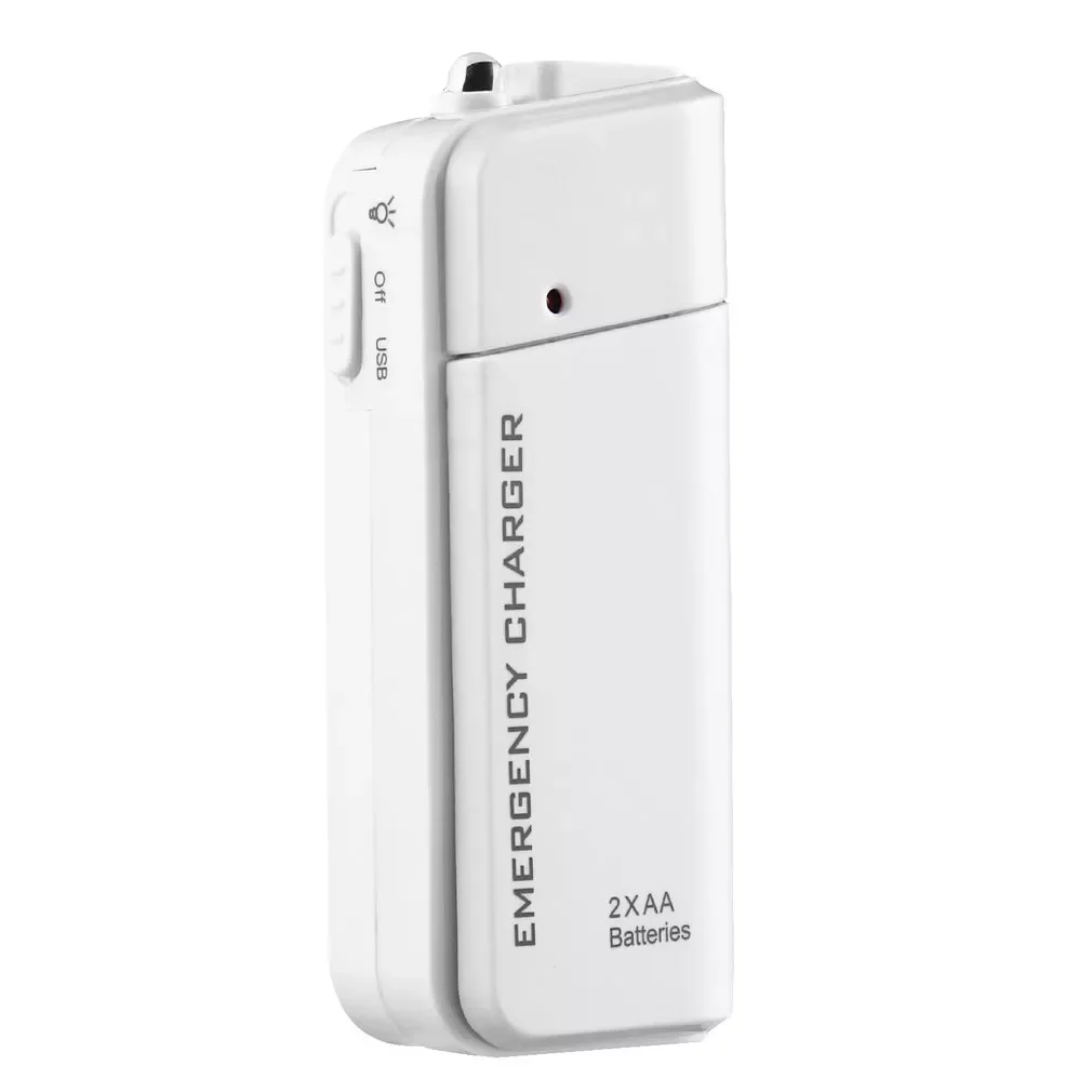 

2022NEW Portable USB Emergency 2 AA Battery Extender Charger Power Bank Supply Box For iPhone Mobile Phone MP3 MP4 White