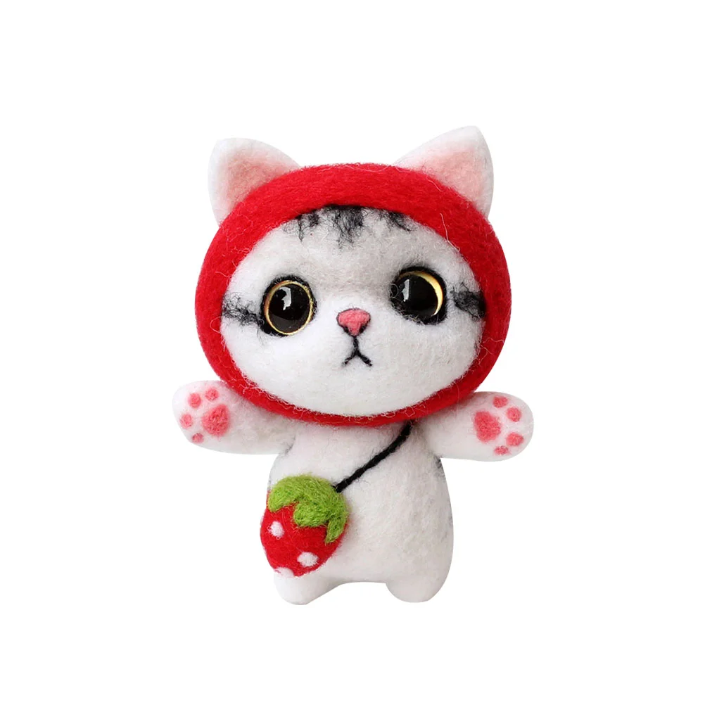 

Needle Felting Wool Beginners Whelping Kit Kids Hand Craft Tool Cat Stuffed Animal DIY Plush Set Punch