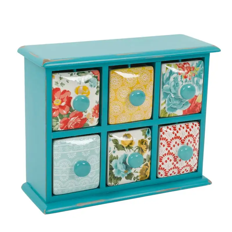 

Floral 6-Drawer Spice & Tea Box