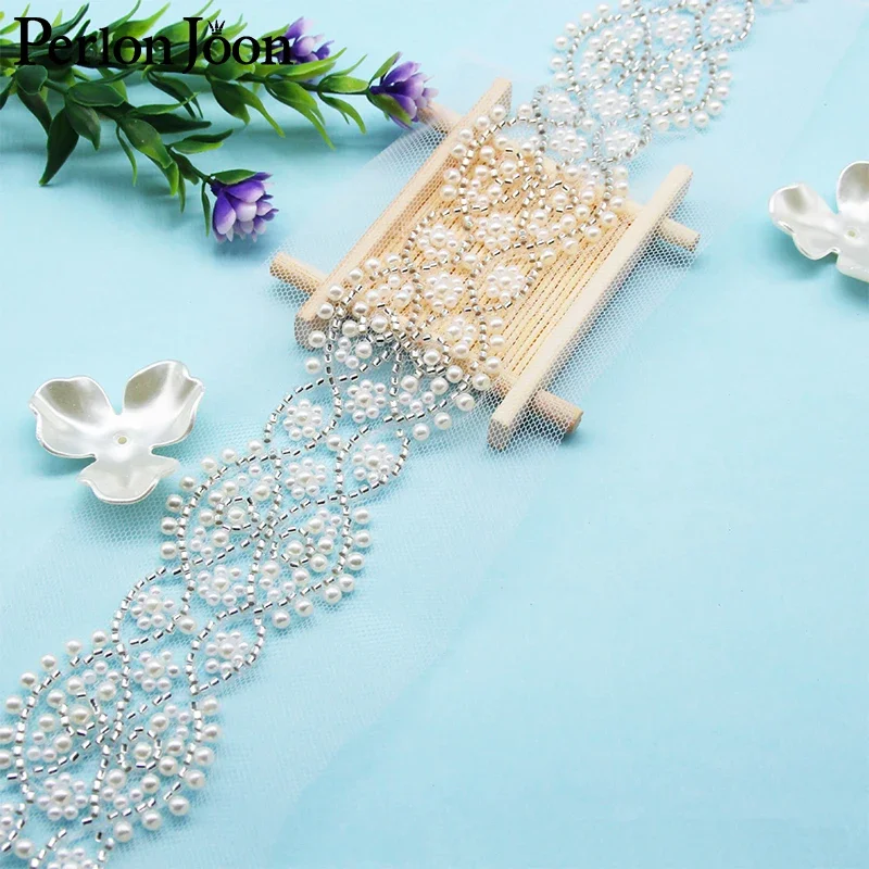 5 ярдов/шт. сетчатый крест темно-синий жемчужный стеклянный бисер сетка кружево