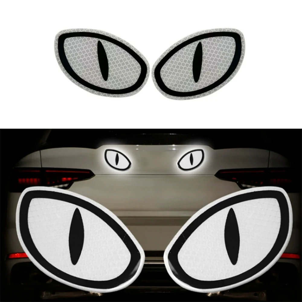 

3D светящиеся наклейки «Глаз дьявола», мотоциклетные шлемы, ночник, декор, милые глаза, виниловая наклейка, светоотражающие наклейки, аксессуары