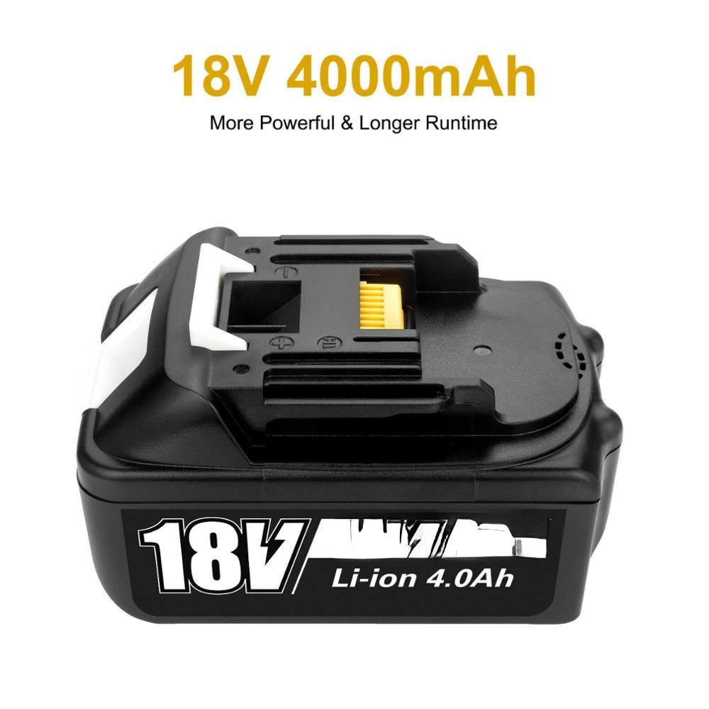 

18V 4 0Ah Rechargeable Battery Li-Ion Battery Replacement Power Tool Battery For MAKITA BL1880 BL1860 BL1830 +Charger