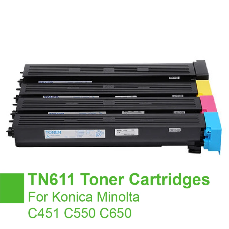 

NEW 700g BK 500g Cyan Magenta Yellow Toner Cartridge TN611 Compatible For Konica Minolta Bizhub C451 C550 C650 Printer