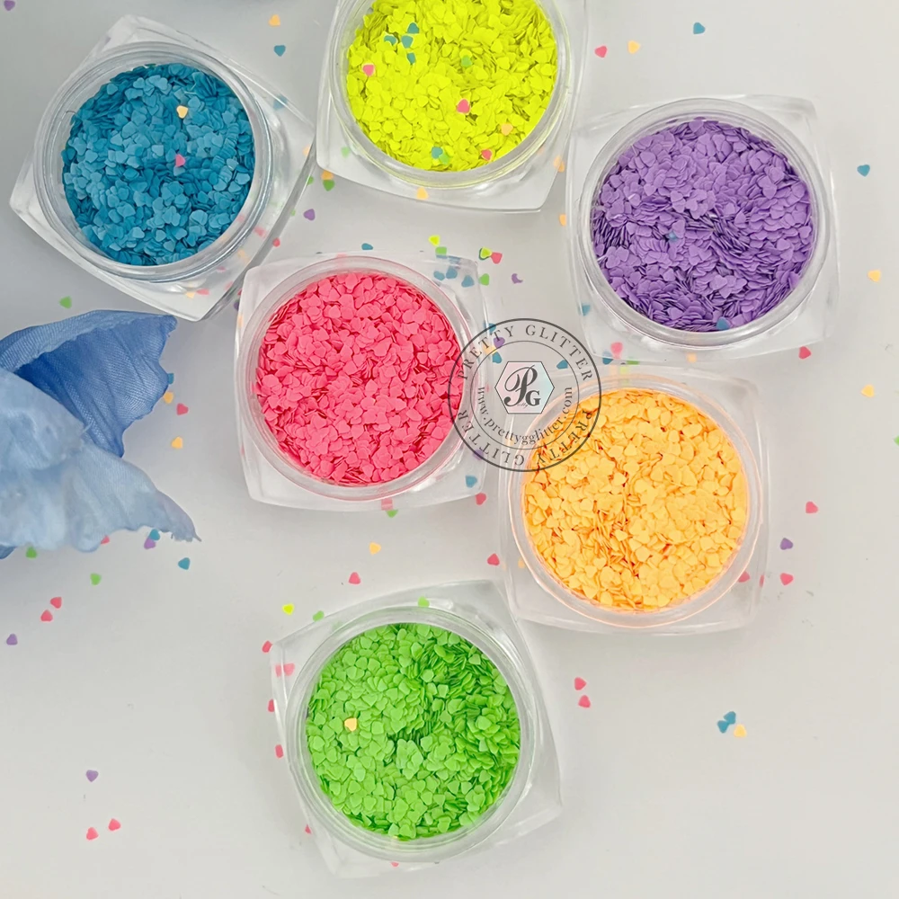 PrettyG оптовая продажа Y-1 мм мини-звезды сердце блестящие формы неоновые