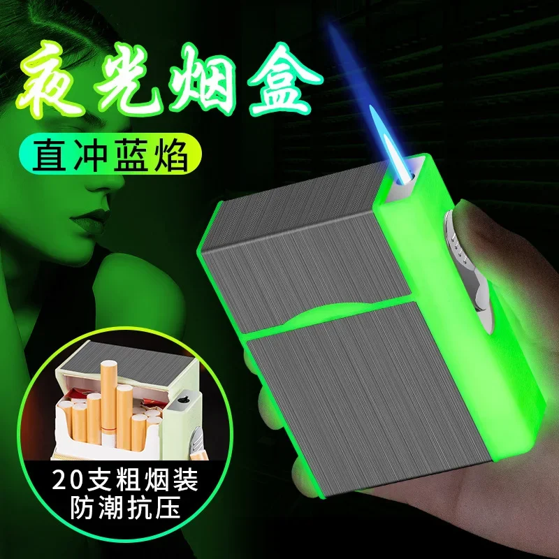 

New Sealed, moisture-proof, compression resistant, direct blue flame lighter, luminous cigarette pack of 20 pieces