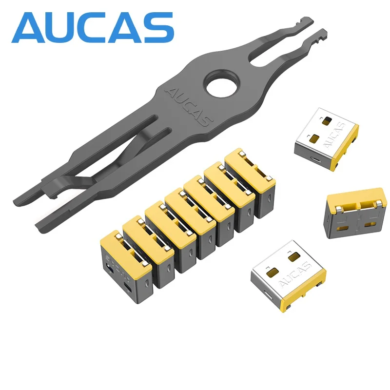 Aucas Ethernet Lock RJ45 Сетевой USB-порт Замки Бесплатный ключ Патч-панель Аксессуары