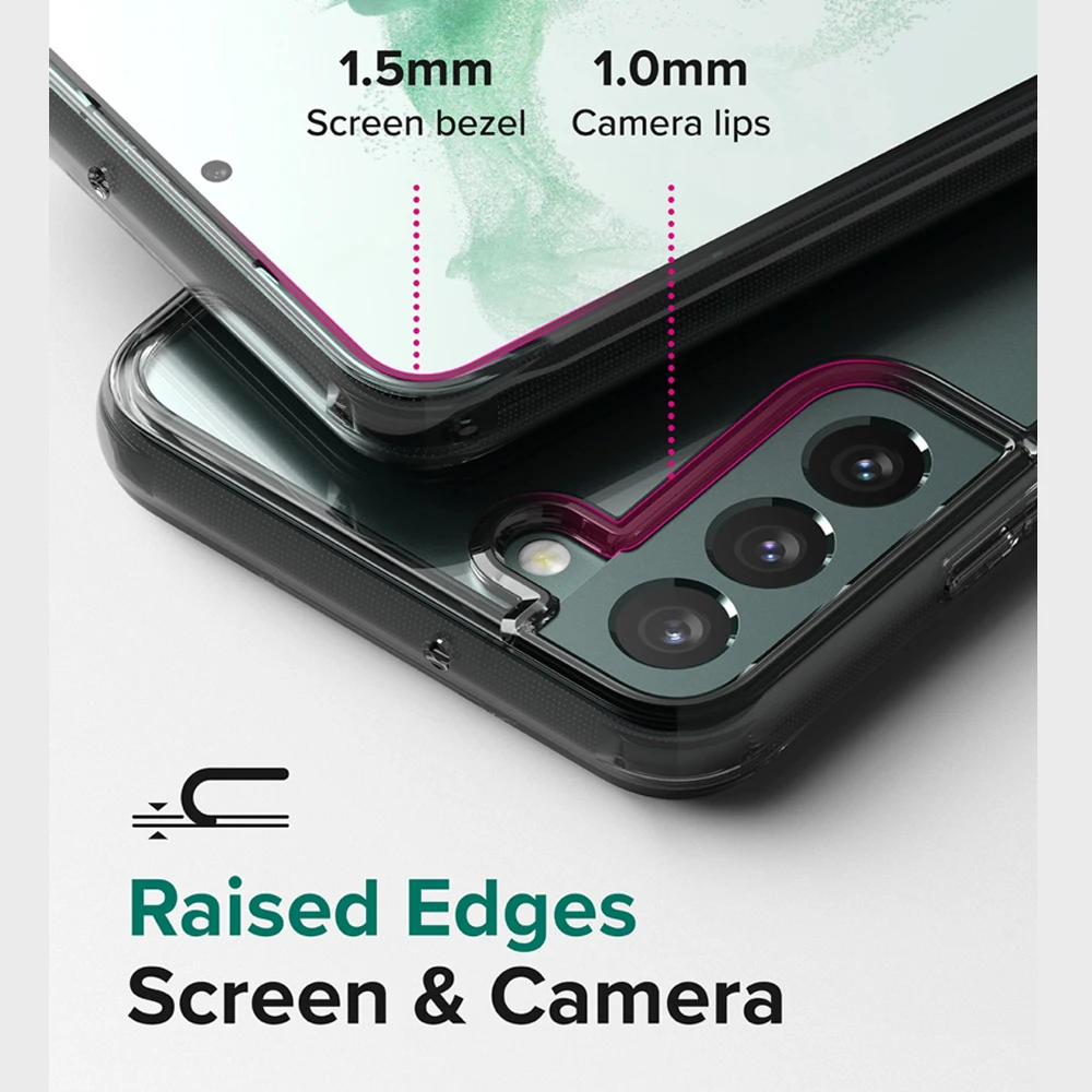 Чехол Ringke Fusion для Samsung Galaxy S22 Plus (2022) Прозрачная Жесткая задняя часть и гибкая