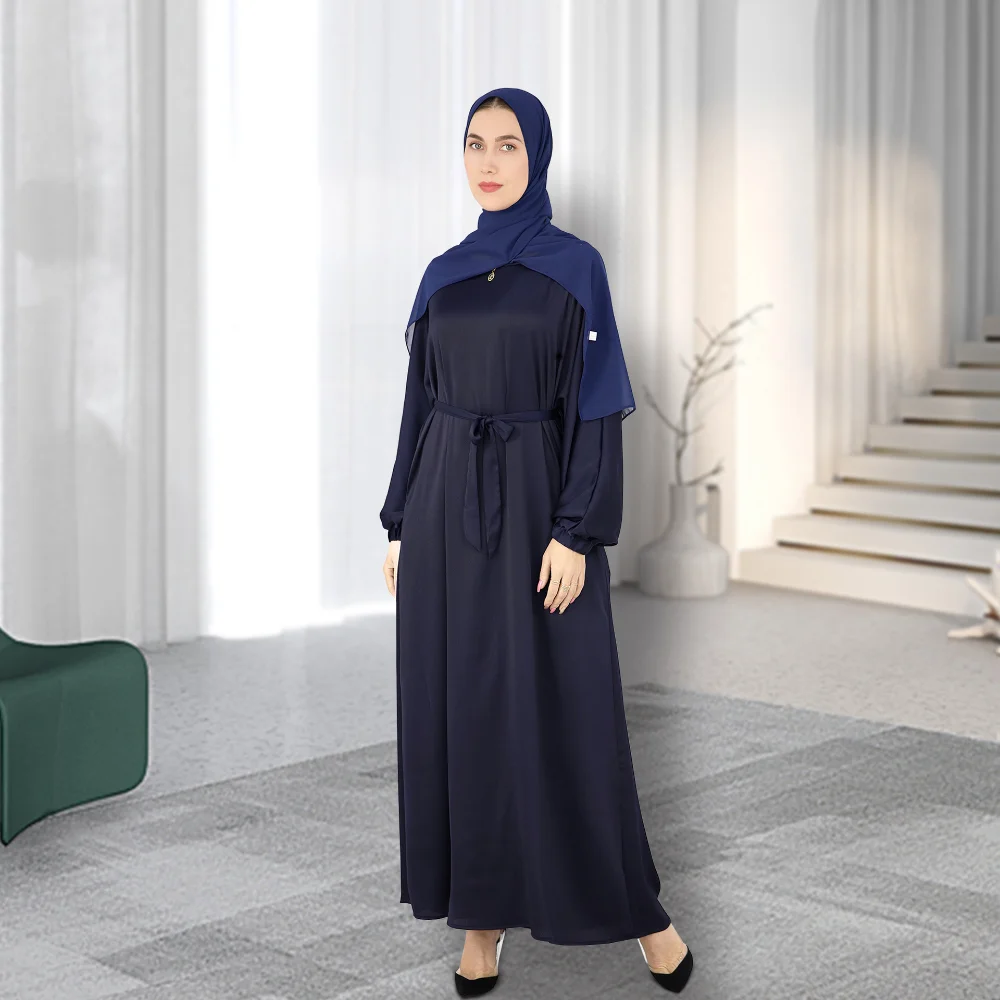 2023 Basic Middle East Türkiye Solid Color Large Size Multicolor Robe Muslim Dress Kaftan Femme Musulman Abayas for Women