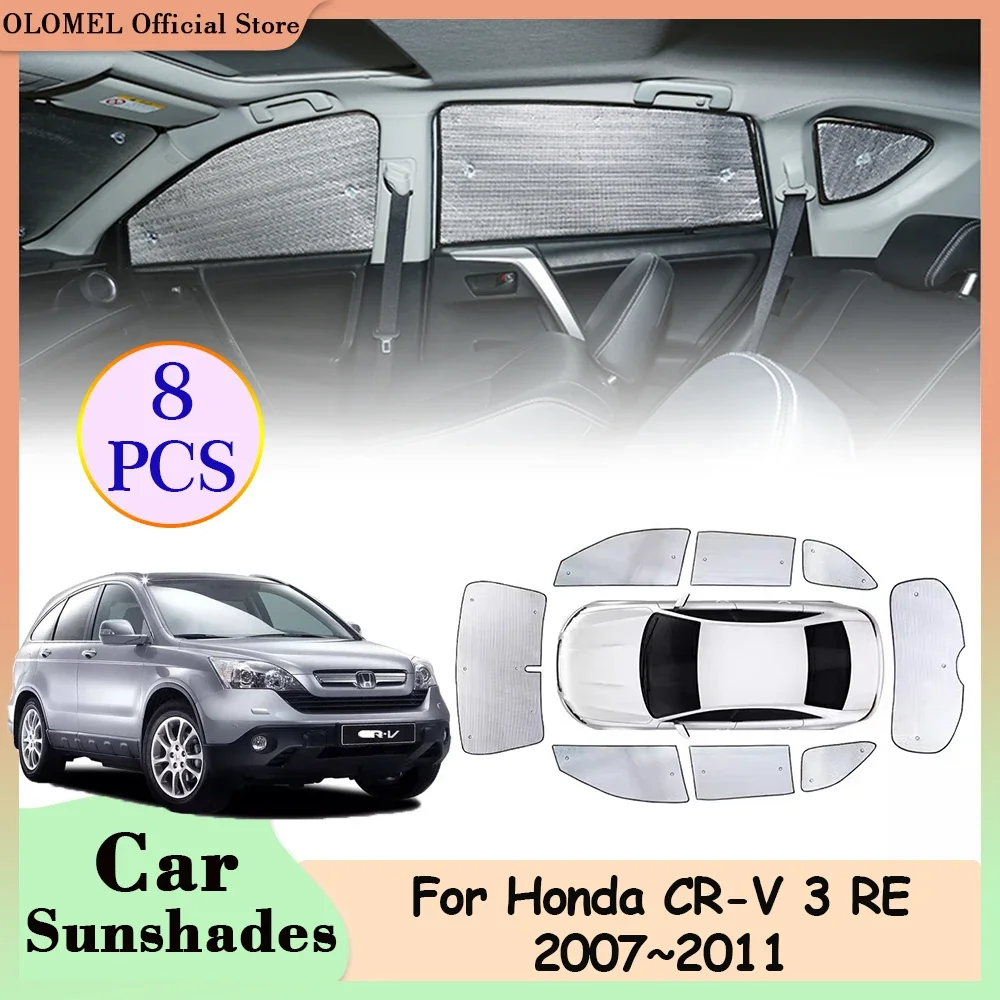 Автомобильные солнцезащитные очки для Honda CR-V 3 CRV RE1 RE5 RE7 2007 ~ 2011 полное покрытие