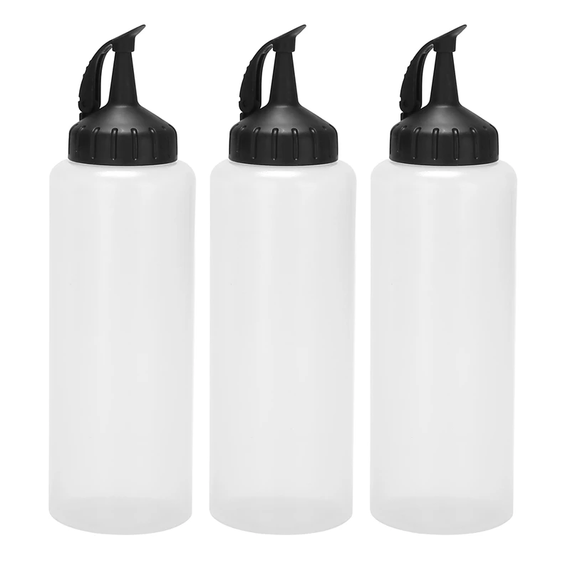 

Chef's Squeeze Bottle, Pack Of 3, Condiment Squeeze Bottles, Ketchup Squeeze Squirt Bottle For Sauce,BBQ,Dressing
