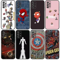 cute marvel hero characters phone case hull for samsung galaxy a70 a50 a51 a71 a52 a40 a30 a31 a90 a20e 5g a20s black shell art